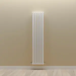 Vertical White Double Oval Panel Radiator (H)1600mm x (W)354mm, 5372 BTU.