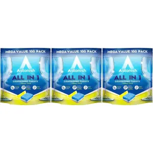 Astonish All in 1 Dishwasher Tablets Lemon Scent, 100 Tablets (Pack of 12)