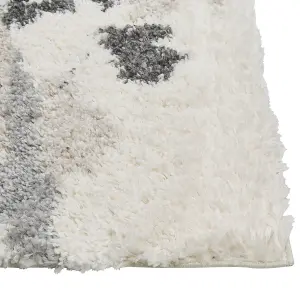 Shaggy Area Rug 160 x 230 cm White and Grey GORIS