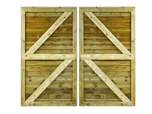 Pair Of Driveway Gates - Premium Horizontal Tongue And Groove (1.2m Height x 3.3m Width,With Capping)