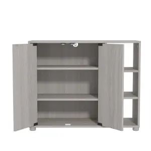 GFW Bideford Shoe Cabinet Warm Grey Oak