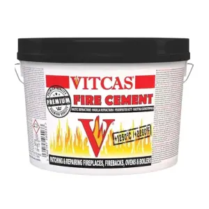 Vitcas - 5kg Black Fire Cement - sealing and repairing fireplaces, stoves, boilers,