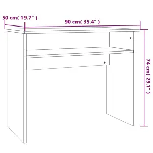 Berkfield Desk Smoked Oak 90x50x74 cm Engineered Wood