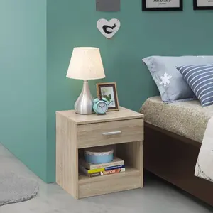 Willette 1 Drawer Bedside Table Sonoma Oak