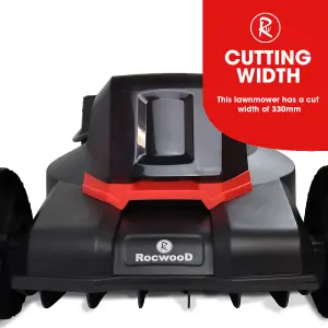 RocwooD Cordless Lawnmower Trimmer & Blower 20V 33CM Cutting Width