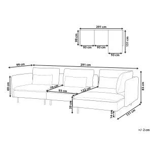 Left Hand Modular Jumbo Cord Corner Sofa Brown EGERIS