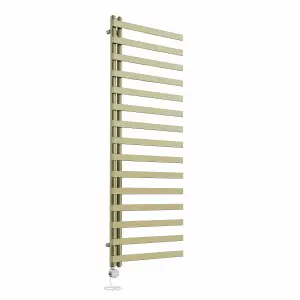 Right Radiators Prefilled Thermostatic Electric Heated Towel Rail Designer Rads Ladder Warmer - 1600x600mm Brushed Brass