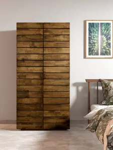 MOSS 2 Door Wardrobe in Walnut Colour