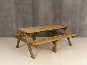 Fortem Pub Style Picnic Table Benches Set (8ft, Rustic brown)