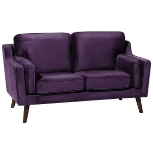 2 Seater Velvet Sofa Purple LOKKA