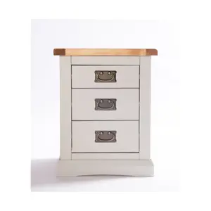 Loreo 3 Drawer Bedside Table Brass Drop Handle