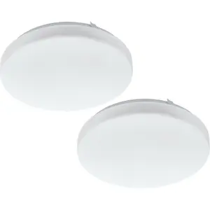 2 PACK Wall Flush Ceiling Light Colour White Shade White Plastic Bulb LED 11.5W