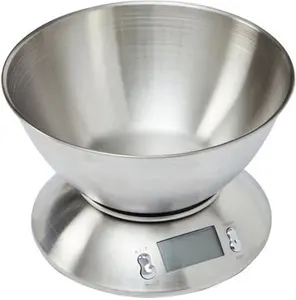 Dunelm Stainless Steel Electronic Kitchen Scales With Measuring Bowl, Silver