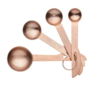 9pc Kitchen Measuring Set with Digital Scales & Brass Bowl, 4x Copper Measuring Cups and 4x Copper Measuring Spoons