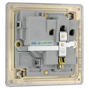 Colours Steel Single 13A Socket & Grey inserts