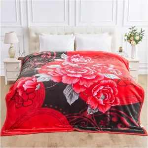 GC GAVENO CAVAILIA Flower Weighted Blanket Insomnia Stress Fleece Bed Blanket 4Kg Floral Heavy Blanket For Adult (200 X 240 Cm)