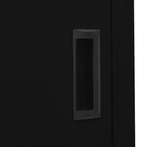 Berkfield Office Cabinet with Sliding Door Black 90x40x180 cm Steel