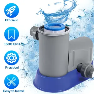 Bestway FlowClear Filter Pump 1500Gal Pump for Lay Z Spa, Swimming Pool & Hot Tub