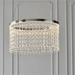 Hanging Ceiling Pendant Light - Chrome Plate & Clear Crystal Glass - 19.67W LED (Smd 2835) Warm White