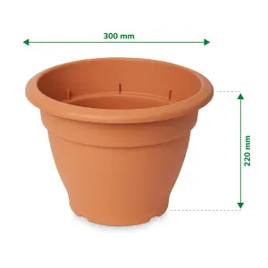 Verve Florus Brown Bell Plastic Plant pot (Dia) 30cm, (H)22cm, 9.9L