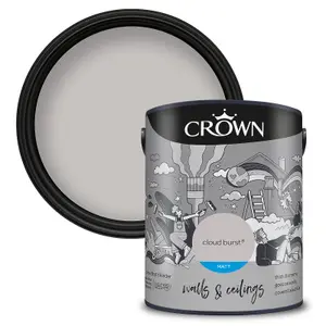 Crown Walls & Ceilings Matt Emulsion Paint Cloud Burst - 5L