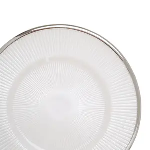 Maison by Premier Ida 21cm Embossed White Glass Side Plate