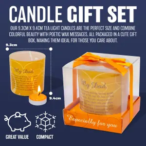 My Dad Candle Gift Set In Box Candles Wax Message Poetic Writing Home Decor