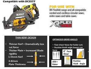 DeWalt Extreme Runtime 190mm FlexVolt Circular Saw Blade with Diamond Technology