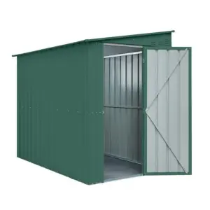 Globel 5x8ft Lean-To Metal Garden Shed - Heritage Green