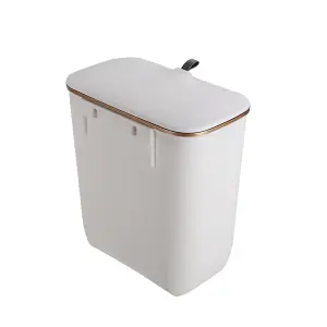 Hanging Kitchen Bathroom Rubbish Dustbin Recycling Bin Waste Trash with Lid 26.6 cm W x 14.8 cm D x 30 cm H