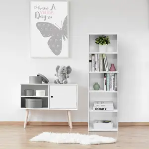 Aliesha Open Shelf Bookcase White / 132.1cm H x 40.1cm W x 23.9cm D