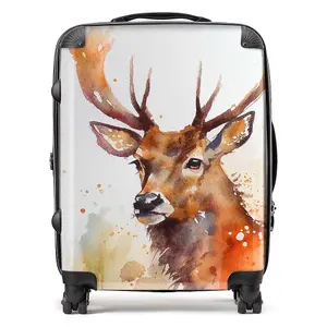 Majestic Stag Watercolour Suitcase - Large