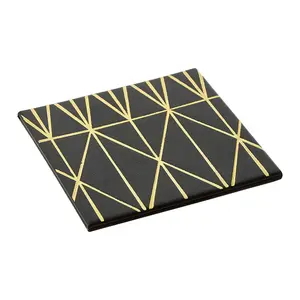 Interiors by Premier Geome Prism Black and Gold Coasters