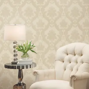 Galerie Ornamenta 2 Light Beige Classic Damask Embossed Wallpaper