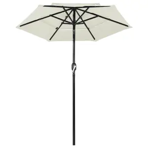 Berkfield 3-Tier Parasol with Aluminium Pole Sand 2 m