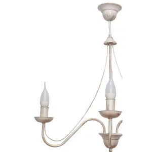 Luminosa Malbo Multi Arm Pendant Ceiling Light White, Gold 60cm