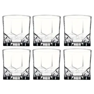 URBNLIVING 9cm Height 325ml Whisky Tumbler Drinking Glass Set of 6