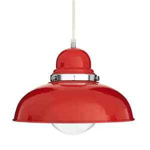 Interiors by Premier Jasper Red and Chrome Pendant Light