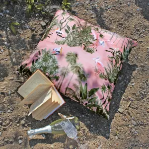 Paoletti Platalea Bird Printed Large UV & Water Resistant Outdoor Polyester Filled Floor Cushion