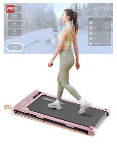 REKA Fitness Pink Walking Pad Treadmill 2.25HP Motor, 6 kmh Speed, APP Control