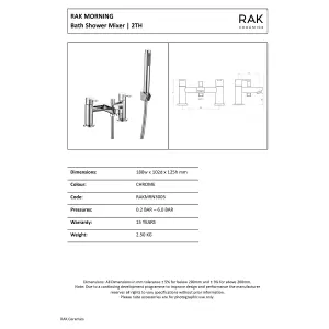 RAK Morning Polished Chrome Modern Bath Shower Mixer Tap Solid Brass