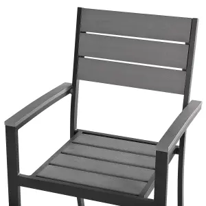 Set of 4 Garden Chairs PRATO Grey