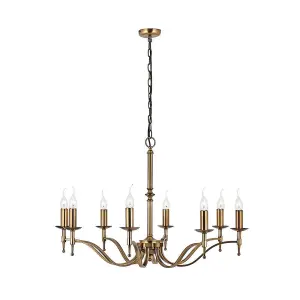 Luminosa Stanford 8 Light Chandelier Antique Brass Finish, E14