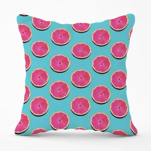 Fruity Pattern Of Pink Grapefruit Outdoor Cushion 45cm x 45cm