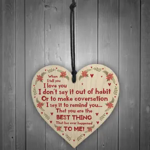 Valentines Gift For Him Her Thank You Gift Wooden Heart Anniversary Present Keepsake