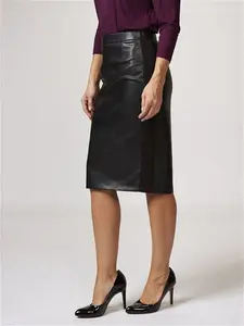 Ruth Langsford Faux Leather Pencil Skirt Ponte Side Panels