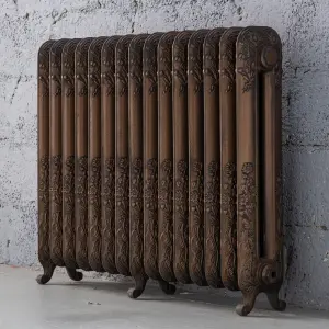 Arroll Daisy Cast iron Bronze 15 Column Radiator, (W)1009mm x (H)794mm