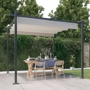 Berkfield Garden Gazebo with Retractable Roof 3x3 m Cream