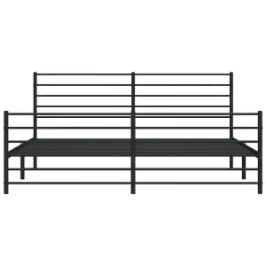 Berkfield Metal Bed Frame with Headboard and Footboard Black 200x200 cm