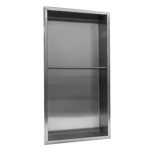 Thermopanel 304 Stainless Steel Recess Shower Niche Shelved - Stainless Steel (305x610x103mm)